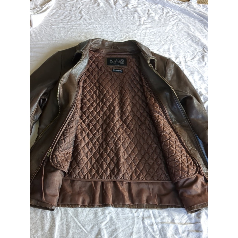 Wilson's Leather Insulated Jacket Removable Liner Chocolate Brown Women Large?‎
